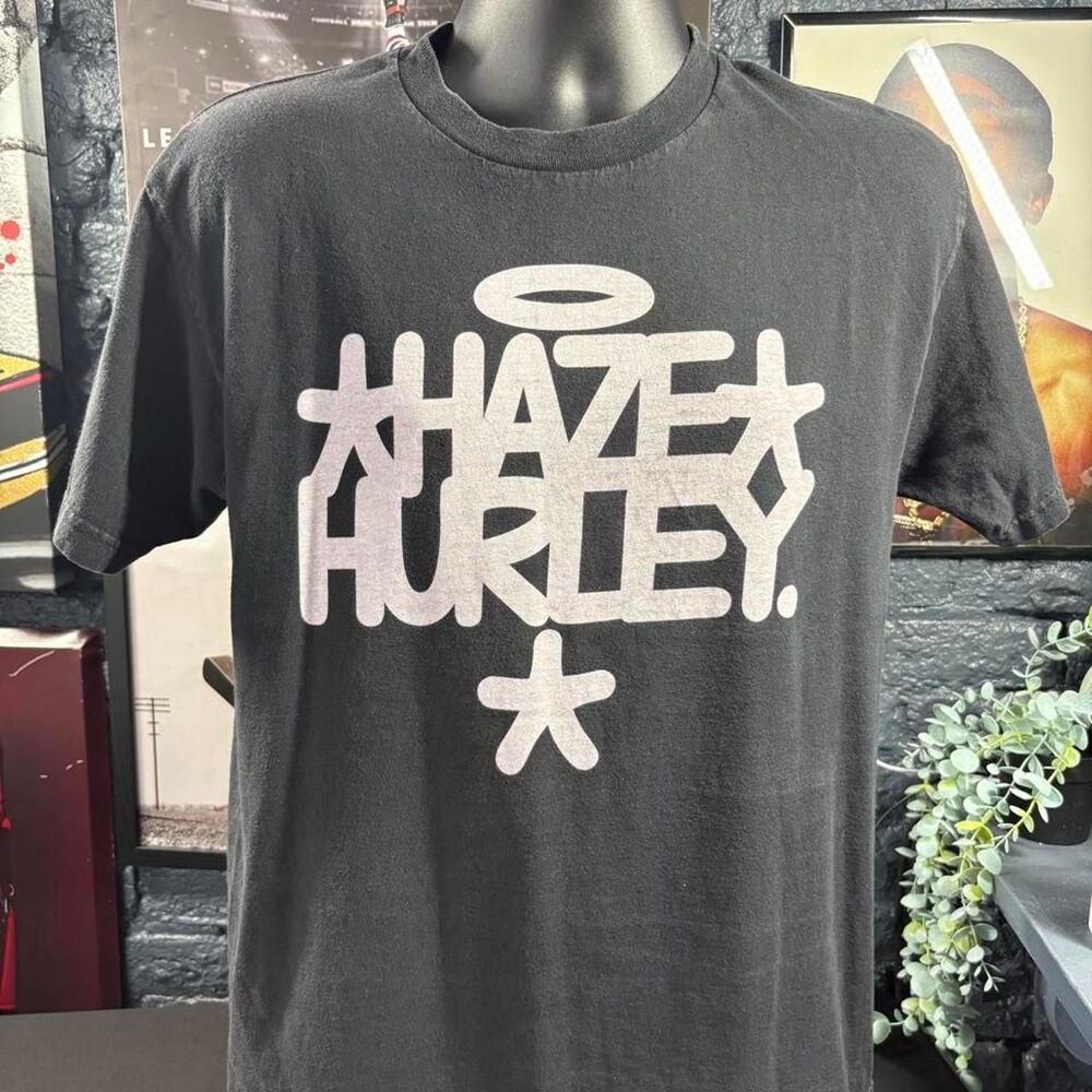 Hurley Haze Hurley Graphic T-Shirt Black Medium Streetwear Skate Surf
